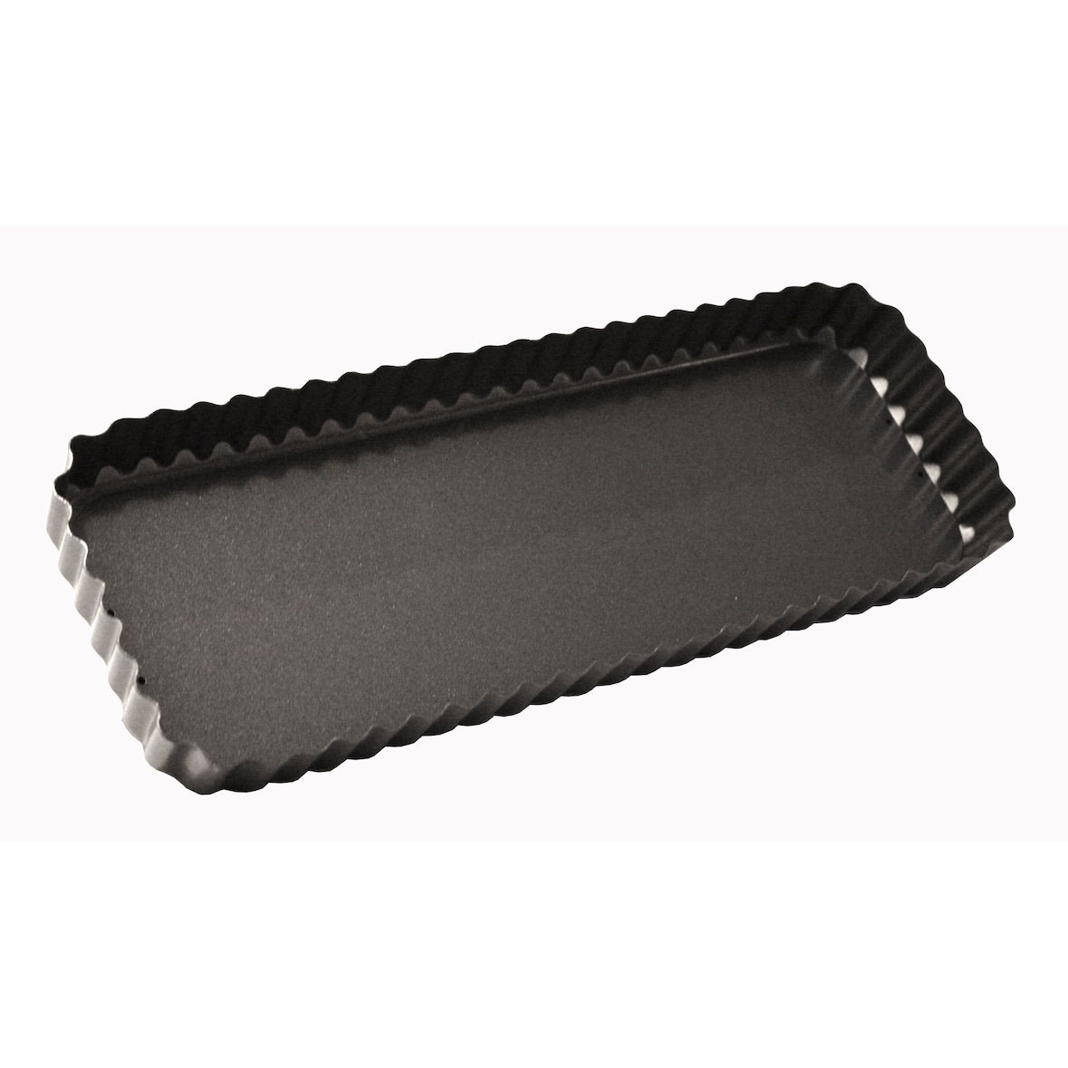 Baumalu Moule à tarte rectangulaire fond amovible 35,5x13x3 cm acier revêtu noir Sucre et Gourmandises 451310