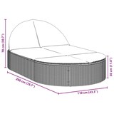 thumbnail of vidaXL Ligbed 2-persoons met kussens poly rattan beige