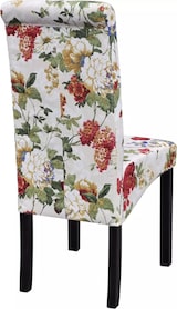 thumbnail of Décoshop26 - Set aus 4 rustikalen Küchen-Esszimmerstühlen mit Blumenmuster auf mehrfarbigem Stoff CDS021771