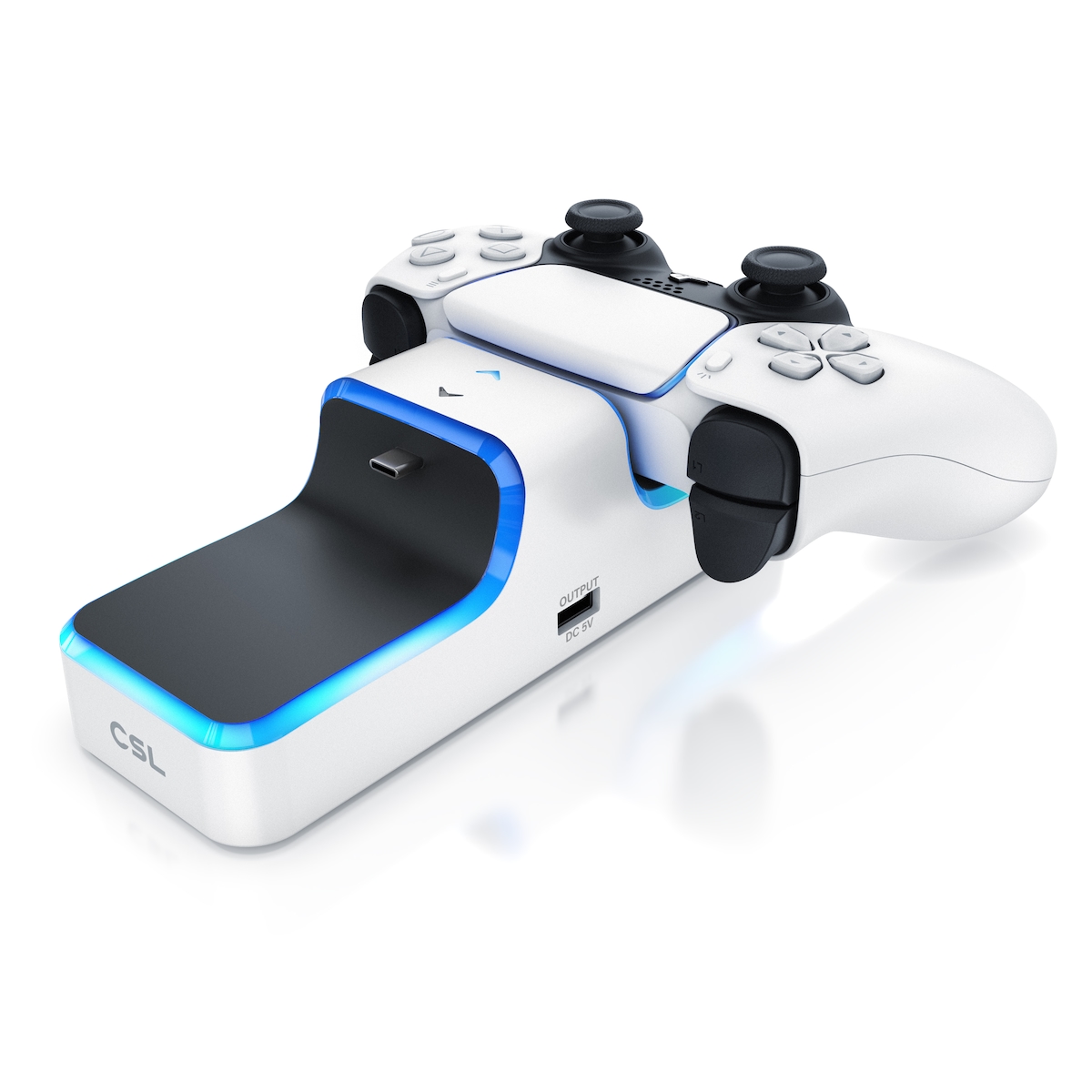 CSL Ladestation für PS5 Controller - Schnell Ladestation - Twin Charge - Ladegerät - Zubehör für Sony Playstation 5 Controller