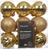 thumbnail of 18 Weihnachtskugeln Kunststoff 4cm Mix Glanz Glitzer Ornament Baumschmuck Christbaumkugeln für Weihnachtsbaum Weihnachten Deko bruchsicher Hellgold