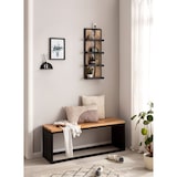 thumbnail of Wandregal 30x80x10 cm Mango Massivholz / Metall Hängeregal Industrial, Design Schweberegal Rechteckig, Regal Hängend Wohnzimmer, Holzregal Wand mit 4