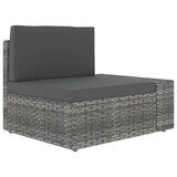 thumbnail of 11-tlg. Garten-Lounge-Set mit Kissen Grau Poly Rattan