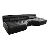 thumbnail of KAWOLA Big Sofa TARA Wohnlandschaft Leder schwarz 286x75x148cm (B/H/T)