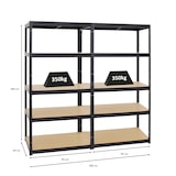 thumbnail of PROREGAL Mega Deal | 2x Schwerlastregal Slim Elephant M & 1x Höhenverstellbare Werkbank Big Dino| Fachlast bis zu 600kg | Schwarz | Stecksystem