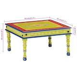 thumbnail of Table basse vert bois de manguier massif peint à la main Modèle Floriane Design