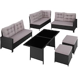 thumbnail of tectake Conjunto de ratán Barletta  negro - 404252