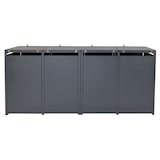 thumbnail of Set 4x copribidoni box spazzatura rifiuti HWC-J82 80x264x117cm acciaio inox antracite marmo scuro