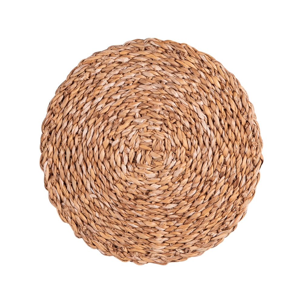 Dessous plat en jonc de mer 25 cm -  Marron Rond Fibre Naturelle Table Passion 25x25 cm