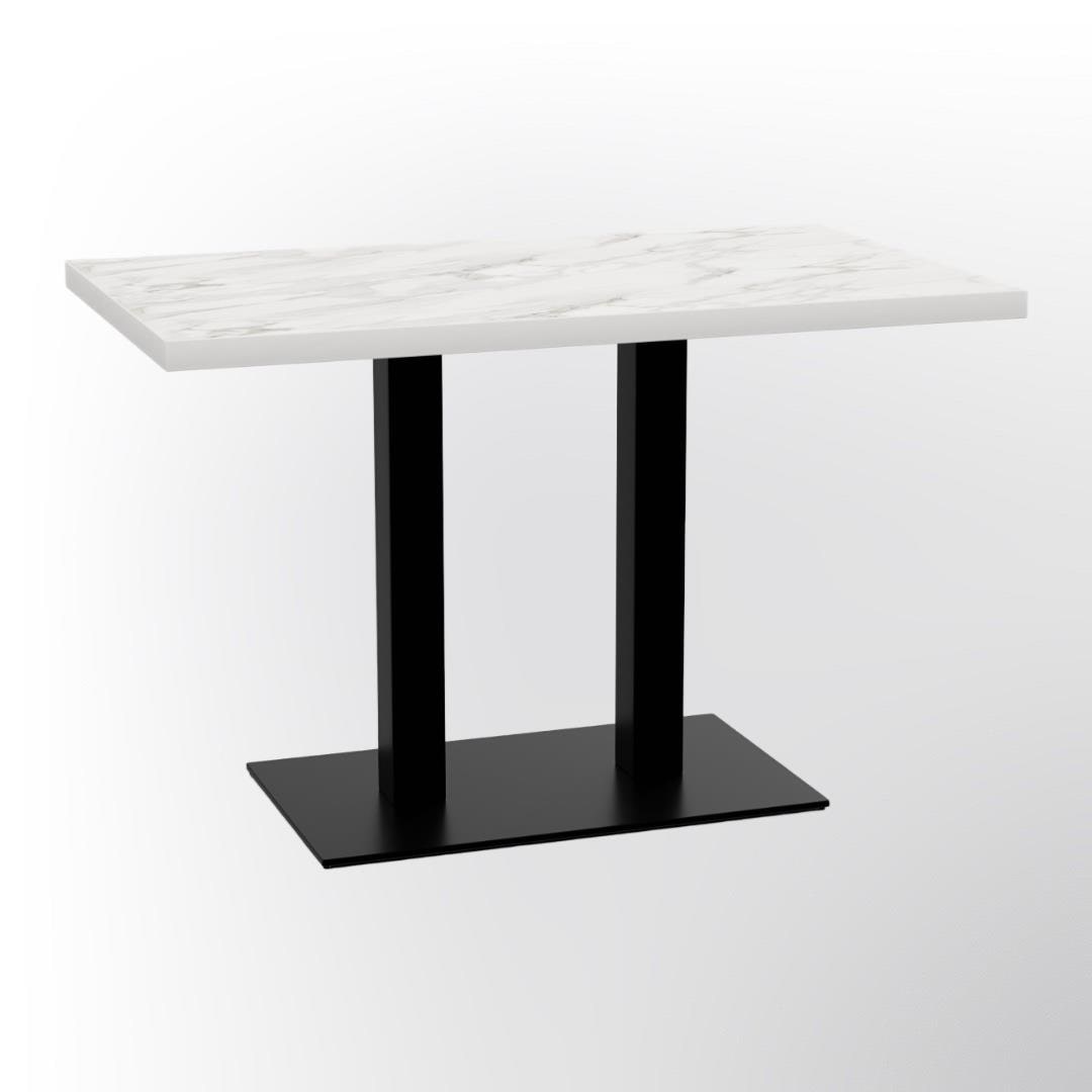 Bistrotisch 120x70 cm | Marmor Weiß | Gusseisen Gestell