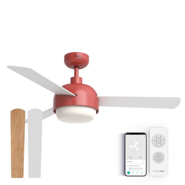 Ventilador de Techo Retro Silencioso con WiFi Rojo 122cm | UNIVERSALBLUE