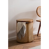 thumbnail of SIT Möbel Korb mit Rattan-Geflecht | rund | abnehmbarer Deckel | Teak natur | B 40 x T 40 x H 53 cm | 05356-01 | Serie RATTAN