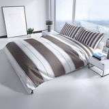 thumbnail of Bettwäsche 135x200 cm Set Braun Gestreift Streifen Baumwolle Wendeseite Pflegeleicht mit Reißverschluss