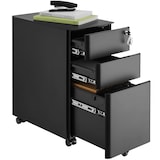 thumbnail of tectake Cajonera con ruedas y cerradura Parvus, con 2 cajones y 1 archivador colgante  Negro