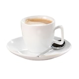 thumbnail of 6 x Espresso-Tasse, Inhalt: 0,10 ltr., mit Untertasse, Form CREMA, UNI WEISS, Henkelform eckig, Höhe: 5,5 cm