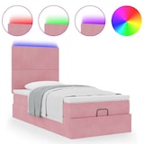 thumbnail of vidaXL Ottoman-Bett mit Matratzen & LEDs Rosa 90x200 cm Samt