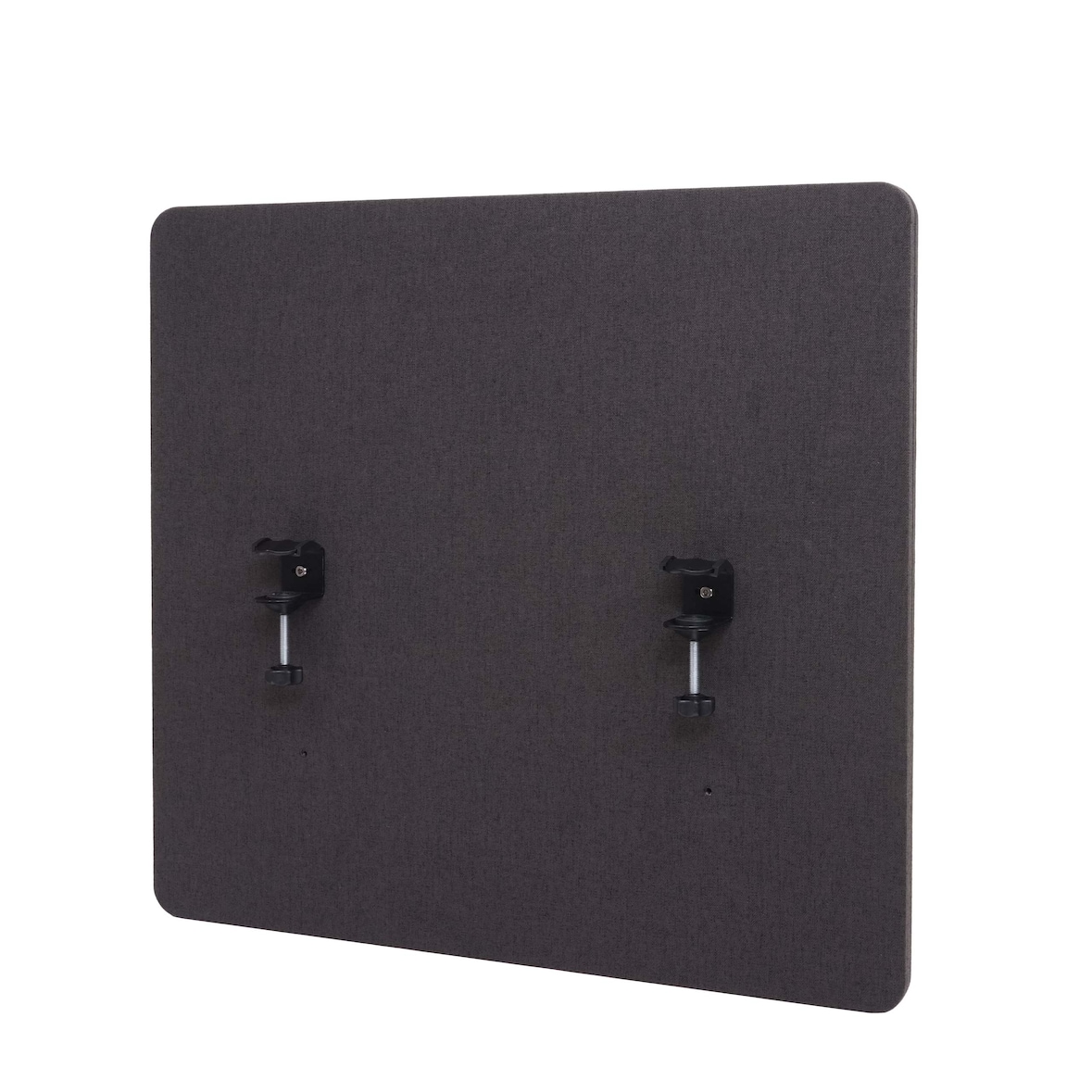 Akustik-Tischtrennwand HWC-G75, Büro-Sichtschutz Schreibtisch Pinnwand, doppelwandig Stoff/Textil ~ 60x65cm braun-grau