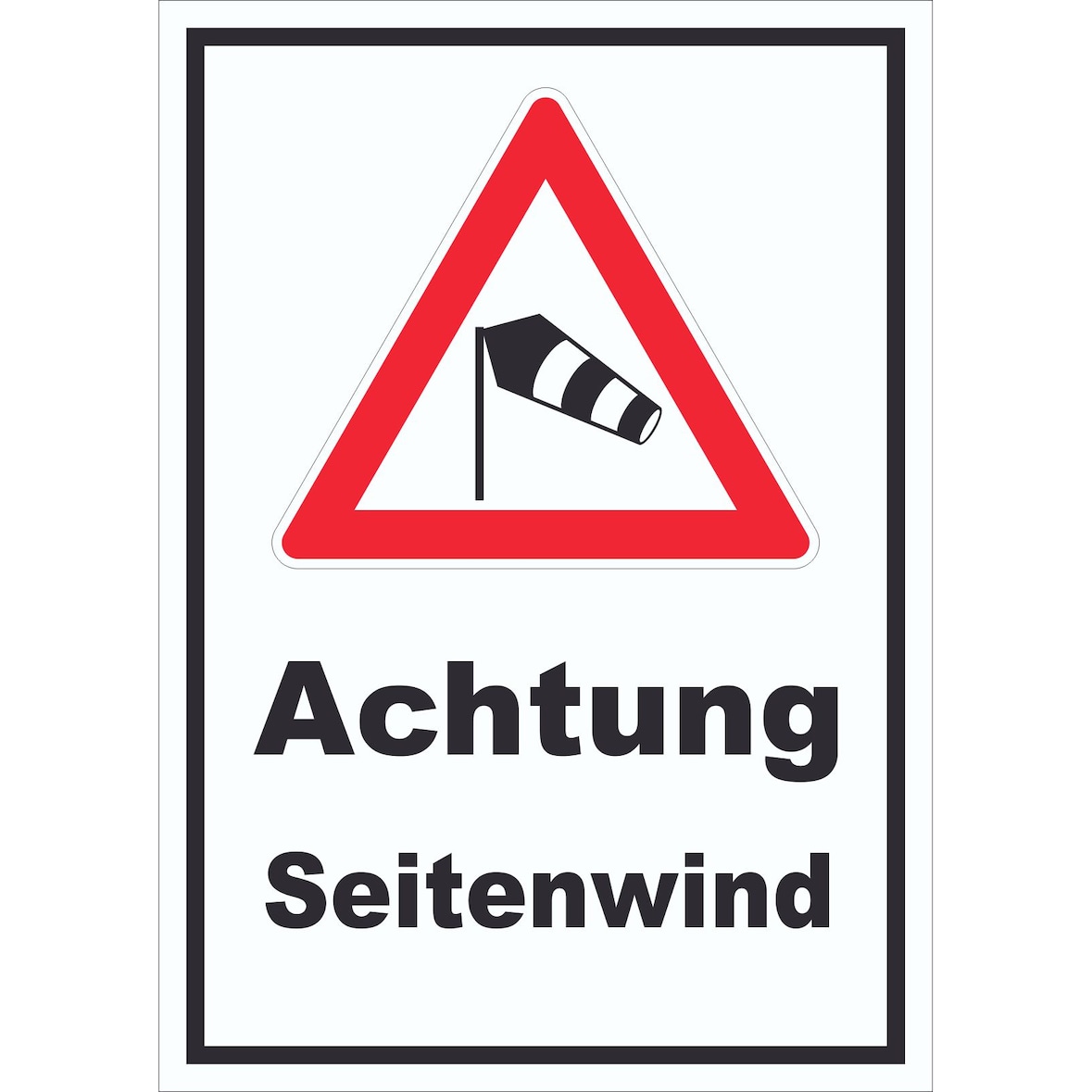 Schild Achtung Seitenwind A6 (105x148mm)