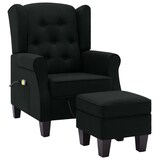 thumbnail of vidaXL Massagesessel mit Hocker Schwarz Stoff