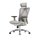thumbnail of SIHOO silla de oficina silla de escritorio, ergonómica, reposabrazos ajustables, 150kg capacidad de carga ~ cubierta gris, marco blanco
