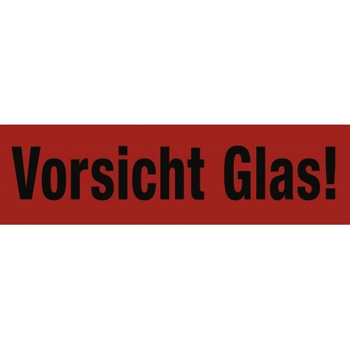 Aufkleber Vorsicht Glas!, Papier, 140x40 mm, 1000 Stück/Rolle
