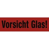 thumbnail of Aufkleber Vorsicht Glas!, Papier, 140x40 mm, 1000 Stück/Rolle