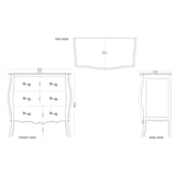 thumbnail of Commode 3 tiroirs Murano céleste -  Gris  Bois Amadeus 40.00x80.00 cm