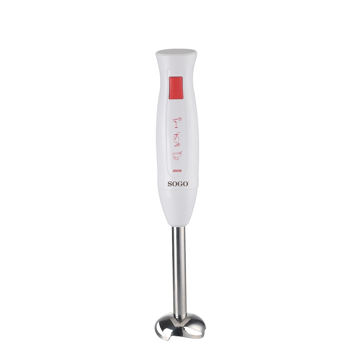 Frullatore a Immersione SOGO BAT-SS-14220 400W Acciaio Inox Ergonomico – Mixer Potente per Smoothie, Zuppe e Salse