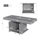 thumbnail of Ausziehbarer Esstisch mit Stauraum 180x80x76 cm Betonoptik Grau, Automatik Teleskopauszug, rechteckig, platzsparend für Essen und Arbeiten