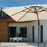 thumbnail of BLUES - Parasol de Jardín Excentrico 3x3 Orientable a 360°- Estructura de Aluminio Inclinable y Retráctil Brazo lateral  - Chimenea Cortaviento