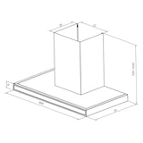 thumbnail of PKM Kaminabzugshaube 8060G Z - 60cm, Touch-Control, Edelstahl, Glasfront schwarz