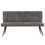 thumbnail of Sitzbank | HxBxT 90x160x60cm | Sitzhöhe 48cm | Rückenlehne Stoff/Textil Chenille Metall 160cm | Grau-Braun | Esszimmerbank Bank Polsterbank