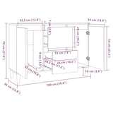 thumbnail of vidaXL Sideboard Weiß 103,5x35x70 cm Holzwerkstoff