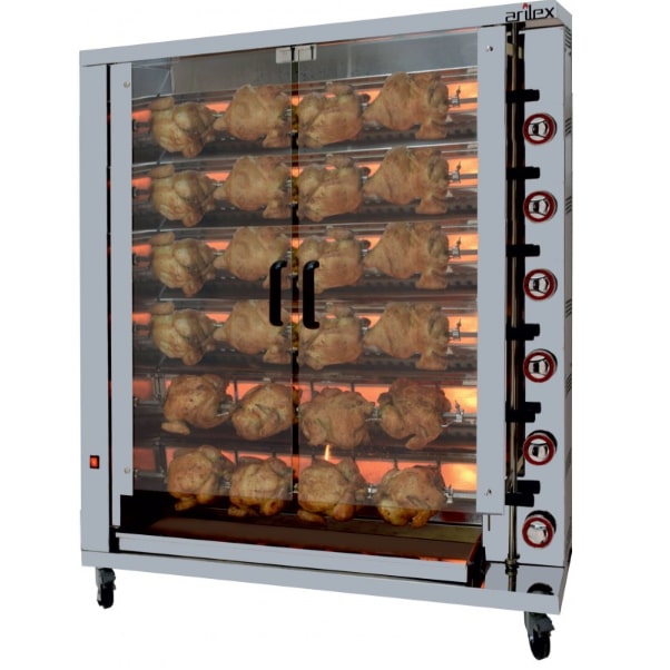 Parrilla Pollo Vertical 6 Brochetas Gas
