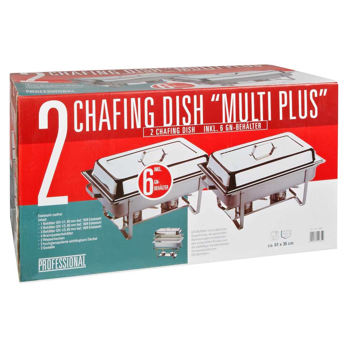 APS Chafing Dish Set 65 mm Tief - 1 Geschenkpackung