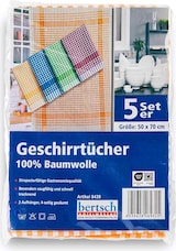 thumbnail of 5er Set Geschirrhandtuch aus 100 % Baumwolle, kariert, gemischt, 50/70 cm