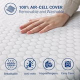 thumbnail of The White Stone Topper Viscoelastico Memory Foam H3 | Corrector de colchón | Topper colchon con Funda extraíble | Sobrecolchon Antibacteriano 150x210