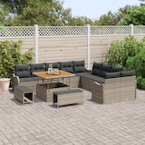 thumbnail of vidaXL 13-teiliges Garten-Sofa-Set mit Kissen in Grau aus Poly Rattan und Akazie.
