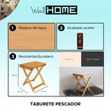 thumbnail of Wellhome - Banqueta PESCADOR em madeira com acabamento a óleo 33x25x36 cm