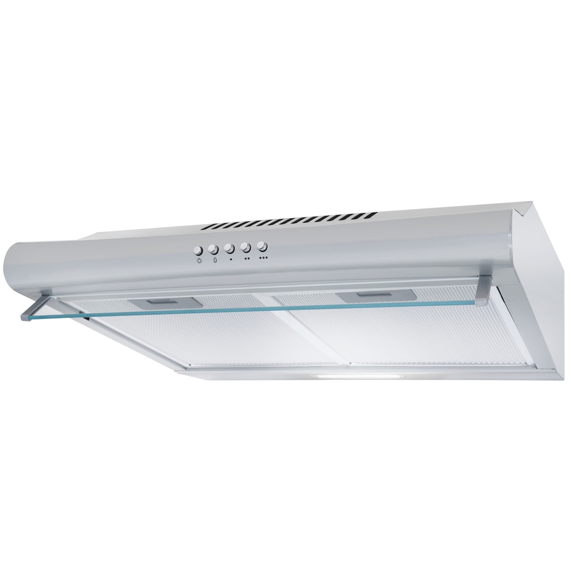 Exquisit Dunstabzugshaube, 50cm breit, Abluftbetrieb, Unterbauhaube, 3 Lüftungsstufen, Metallfettfilter, UBH50-020 inoxlook