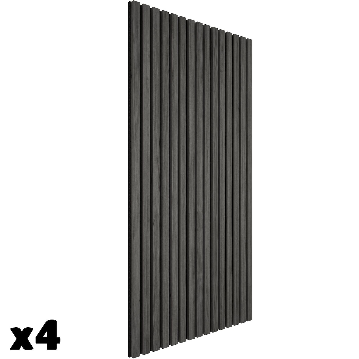 tectake Paneles de pared  Sonic Wall efecto madera - Juego de 4 roble negro