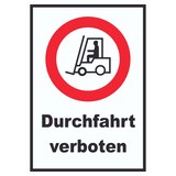 thumbnail of Gabelstapler Durchfahrt verboten Schild A0 Rückseite selbstklebend