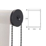 thumbnail of Rocada cortina enrollable 200cm largo x 240cm alto  - cortina color blanco lino con mecánico negro