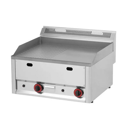 A&S polarny Gas-Doppel-Griddleplatte Grillplatte Bratplatte gerillt/glatt 660x600x290mm