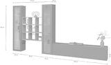 thumbnail of Dmora Wohnzimmermöbel Egidio, Wohnzimmer-Set TV-Möbel mit 3 Türen, Mehrzweck-Wohnmöbel mit Vitrine und LED-Licht, cm 350x30h180, Anthrazit und Ahorn