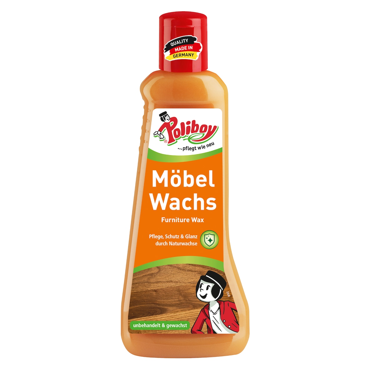 Poliboy Möbel Wachs - Pflegemittel für alle unbehandelten, gelaugten und bereits gewachsten Hölzer - 200 ml - Made in Germany