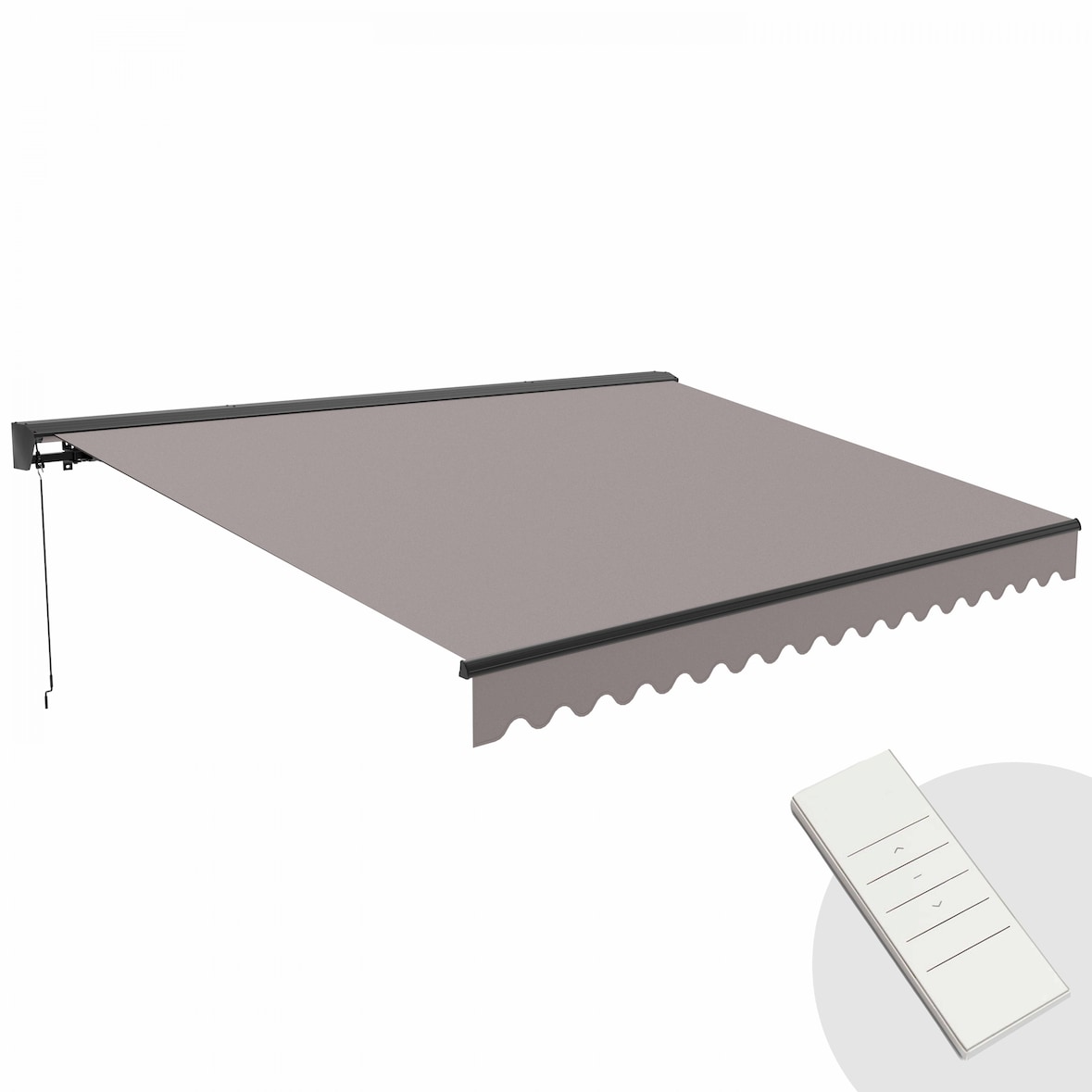 3x4m elektrische luifel in taupe aluminium