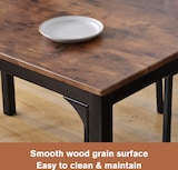 thumbnail of Esszimmergruppe Esstisch mit 4 Stühlen Braun 108x65x75 cm platzsparend Stühle unter Tisch MDF Oberfläche Metallgestell pflegeleicht