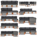 thumbnail of vidaXL Mittelsofas 2 Stk. Poly Rattan und Eukalyptus Massivholz