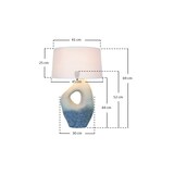 thumbnail of SalesFever Lampe de table | Cadre céramique / abat-jour lin | L 30 x P 16 x H 69 cm | Bleu – Blanc